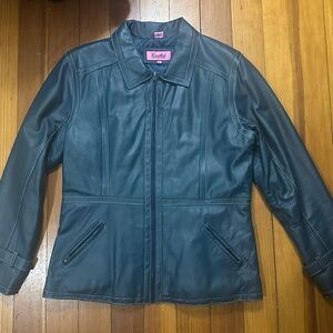 Excelled Women's Leather Jacket in Deep Blue